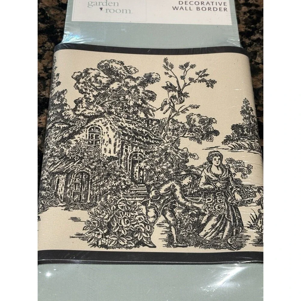 Waverly Wellington Black Wall Border From -The Garden Room Collection- New